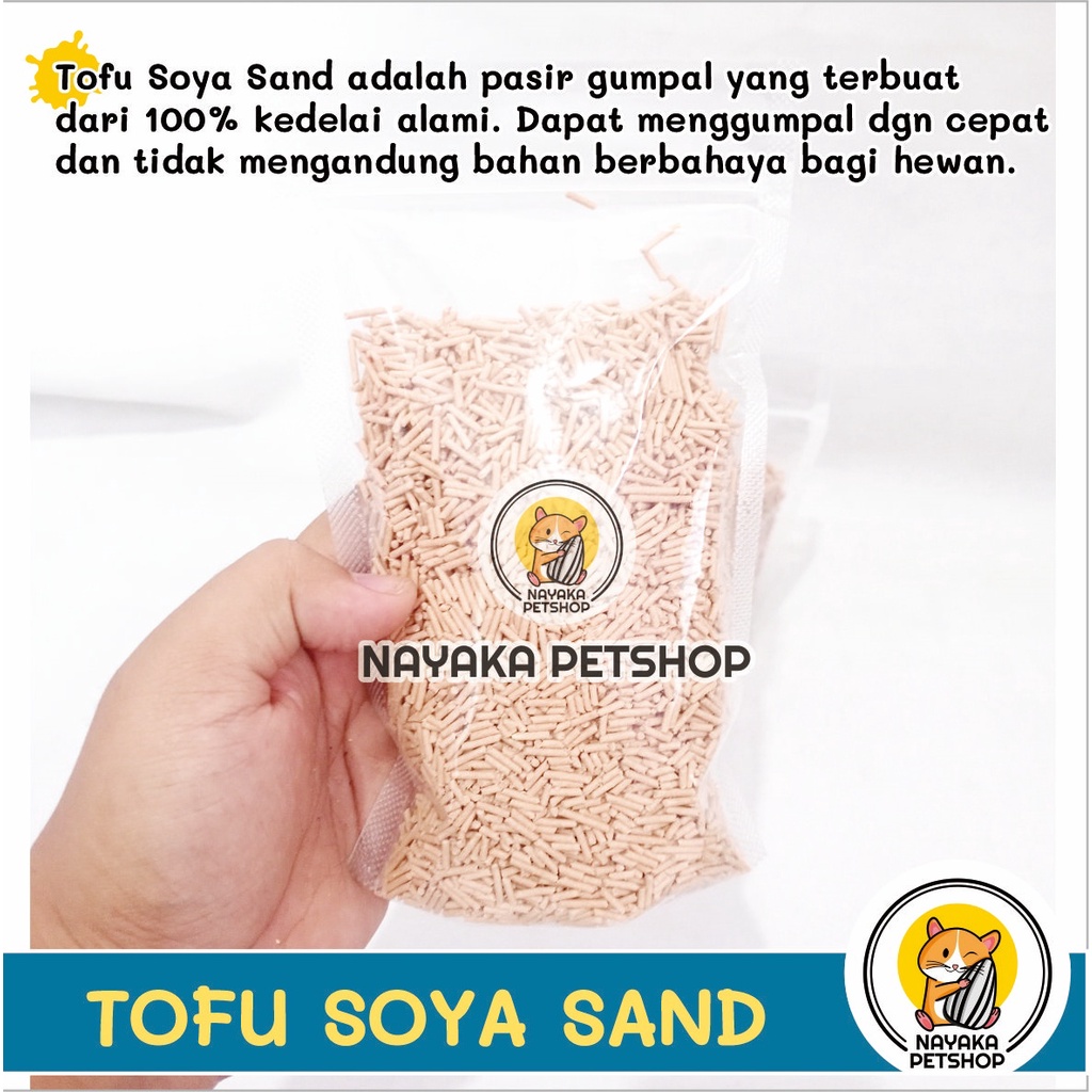 Tofu Soya Sand Pasir Toilet Hamster Gumpal 250 gr Pengganti Zeolit Pup Kencing Kotoran Hewan