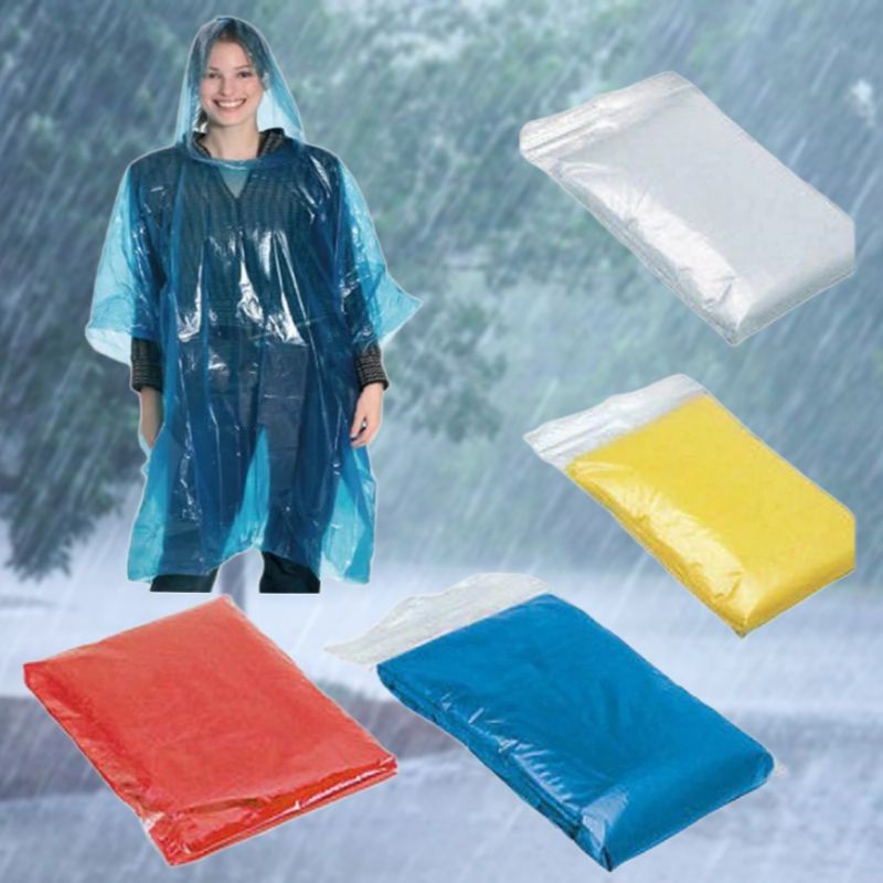 Jas Hujan Sekali Pakai Plastik Tipis Disposable Raincoat