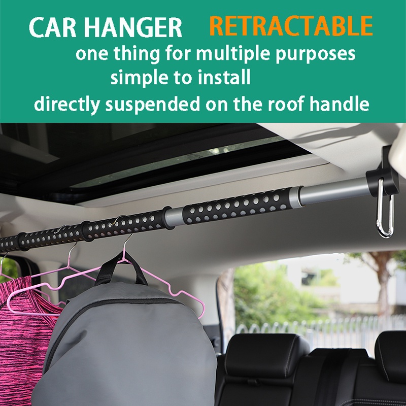 Gantungan Baju Jas Mobil Car Rod Bar Hanger Expandable Universal