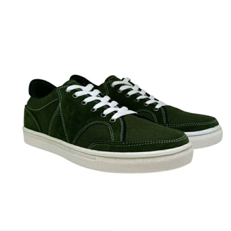 THEMALKA Green Sepatu Sneaker Kulit Suede Pria Men-505 Casual Low Cut Sneakers Green 39-44