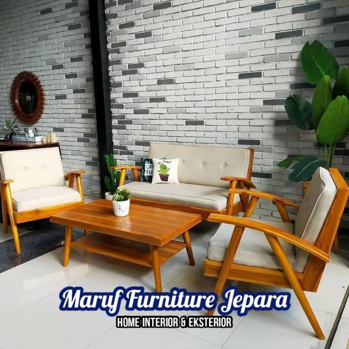 Set Kursi Tamu Minimalis Jengki Busa 211 + Meja (Furniture)