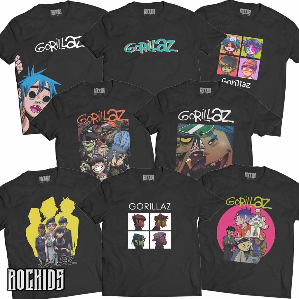 ROCKIDS - GORILLAZ - TSHIRT - TEES - KAOS BAND - KAOS BAND GORILLAZ - KAOS GORILLAZ - TSHIRT GORILLA