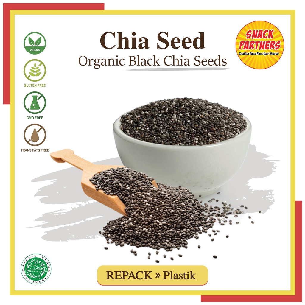 

ORGANIC BLACK CHIA SEED Repack 100 / 250 / 500 GR - Biji Chia Seeds Hitam Premium Organik Mexico Meksiko untuk Diet Sehat - Banjarmasin