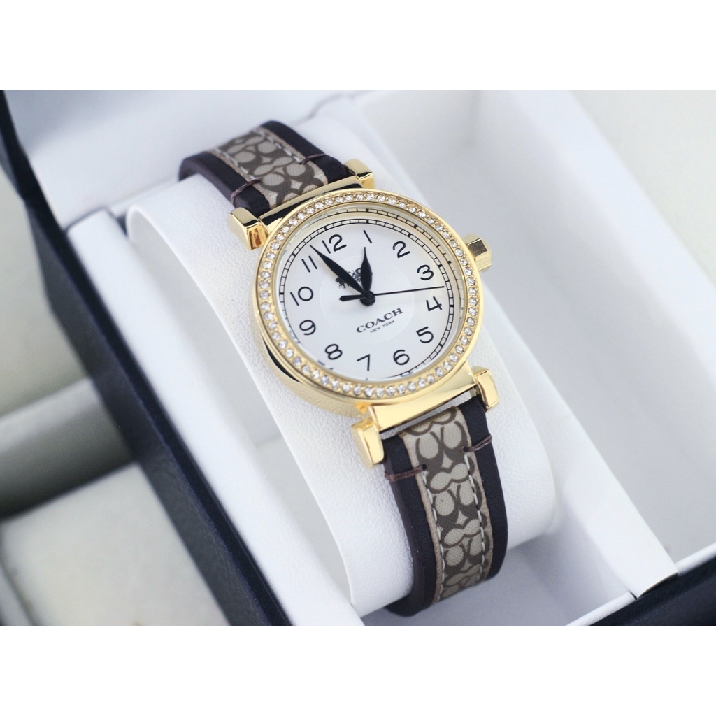 [COD] Jam Tangan Wanita Coach C7697Kw Tali Kulit Free Box & Baterai Cadangan