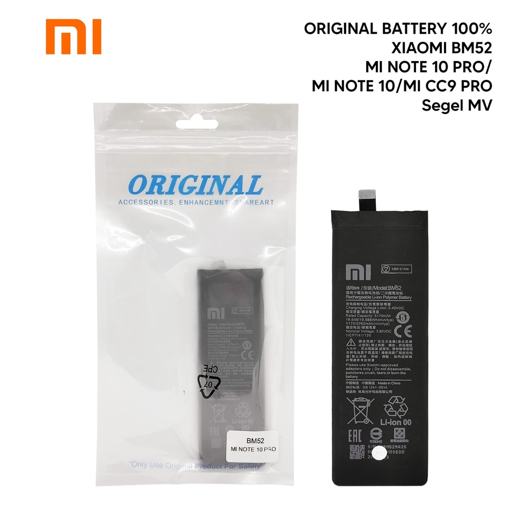 BATERAI XIAOMI BM 52 MI NOTE 10 PRO MI NOTE 10 MI CC9 PRO