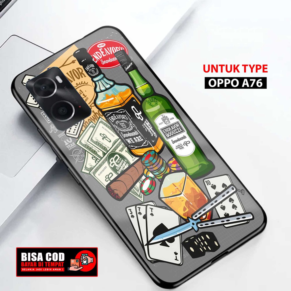 Case Oppo A76 Terbaru { BTL ] 2D Softcase Glass Kaca Oppo A76 (Case Hp) Oppo A76 (CASING HP) Oppo A7