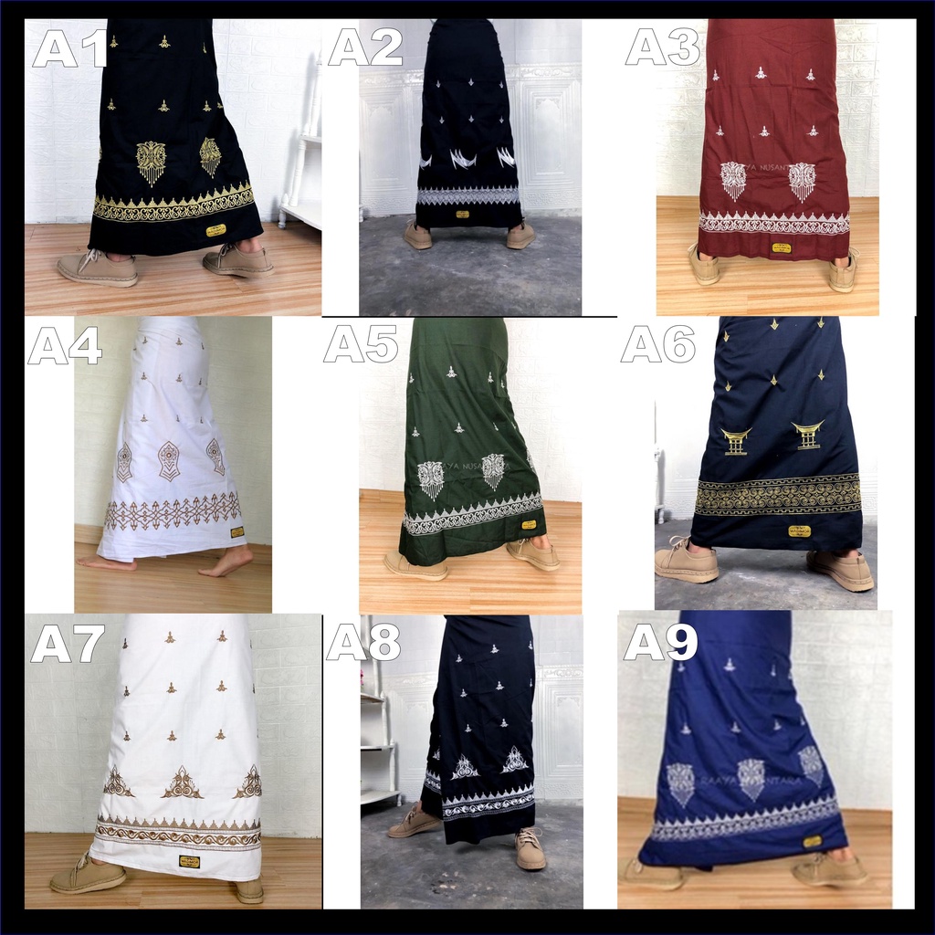 Wadimor - Sarung Wadimor Bordir Motif Terompah Putih