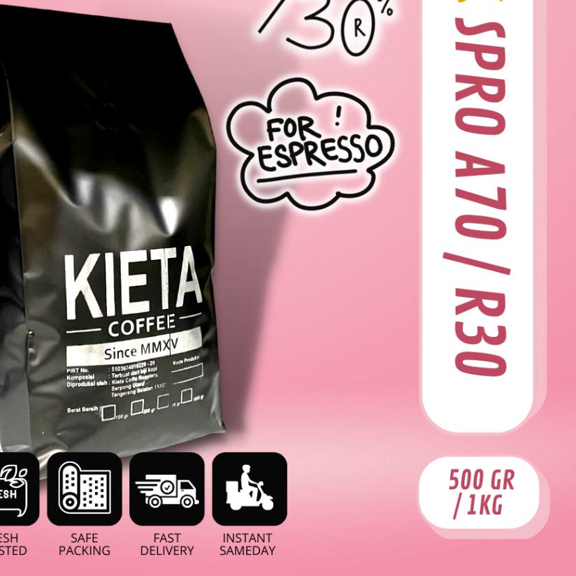 

♥ Biji Kopi 1kg Espresso Blend 70 arabika / 30 robusta ✵