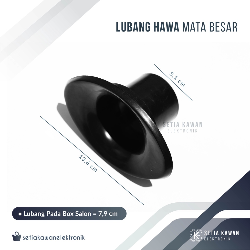 Lubang Angin Box Speaker Mata Besar Oval/ Lobang Hawa Salon Speaker Plastik Besar Diameter 8 cm