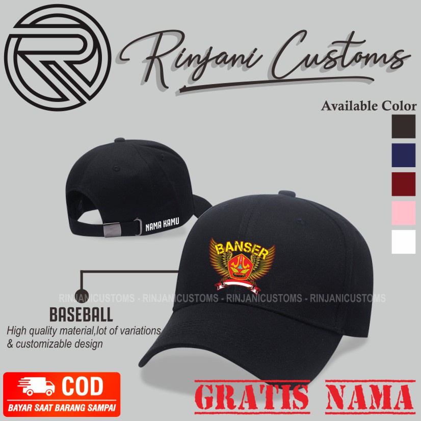 TOPI BASEBALL BANSER GRATIS NAMA DAN MASKER - BASEBALL HAT BARISAN ANSOR SERBAGUNA NAHDLATUL ULAMA (