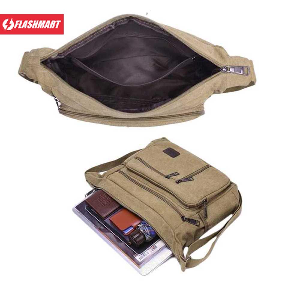 Flashmart PuAnti Tas Selempang Messenger Bag Bahan Kanvas - 6912