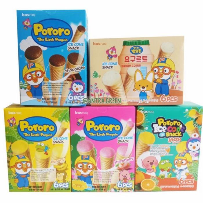 

pororo ice cone snack/banana/coklat/strawberry MPD