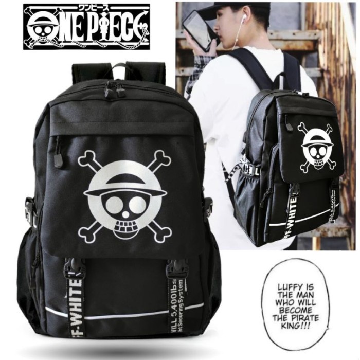 Tas Ransel Pria Terlaris Tas Ransel Anime One Piece Backpack Up to 14 inch - Tas Pria(W9L2) tas back
