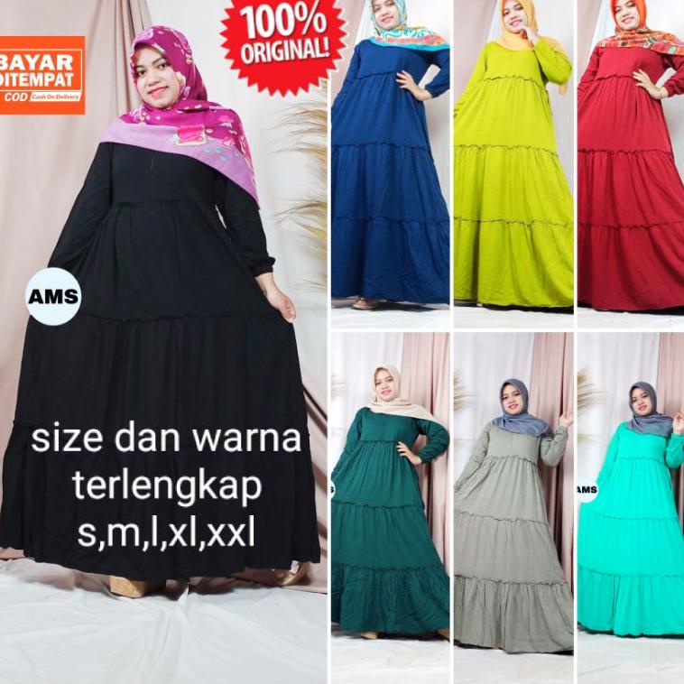 REKOMENDASI Gamis Twill Polos Ori Bahan Tebal Premium Susun Canda Rempel Daster Twil Abstrak Pelangi