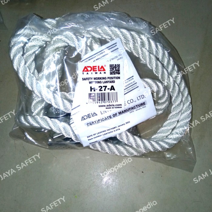 Terlaris Work Positioning Lanyard Adela H27A. Tali Safety Belt Adela H27 H227