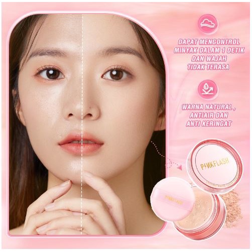 PINKFLASH Bedak Tabur Loose Powder Matte Oil Controller Tahan Lama