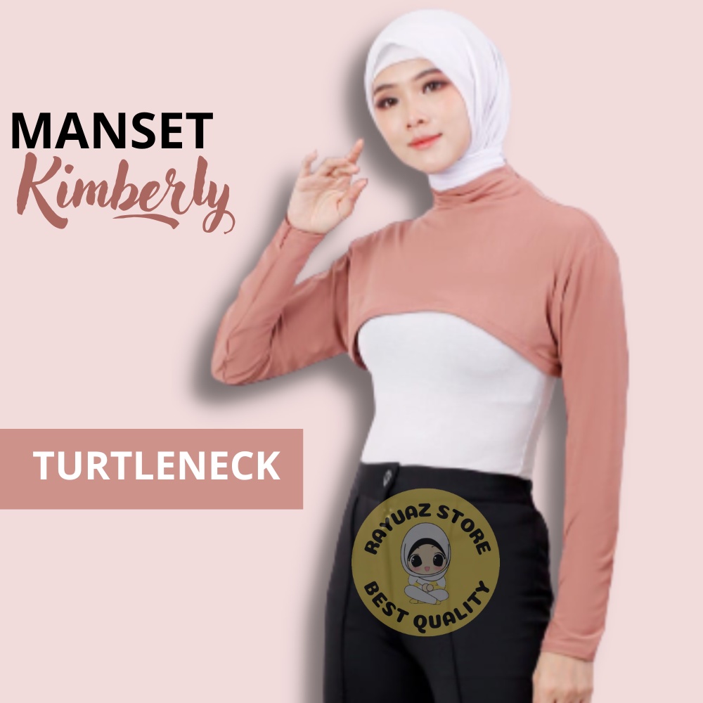 Manset Kimberly Turtleneck Kerah Berdiri Lengan Panjang wanita Croptop Long Balero