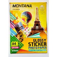 

Photopaper - Montana Glossy Sticker A4 135 Gsm - Montana TGS-A435 - Kertas Foto