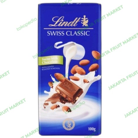 

COKELAT LINDT SWISS CLASSIC MILK ALMOND 100G