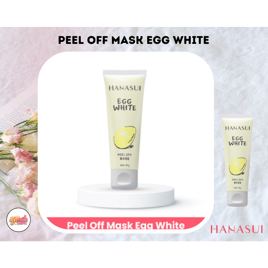 HANASUI EGG WHITE PEEL OFF MASK 80ml NATURGO BLACK - 10ml