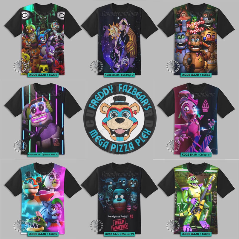 Baju FNAF Anak Laki Laki Kaos Game Freddy Fazbear