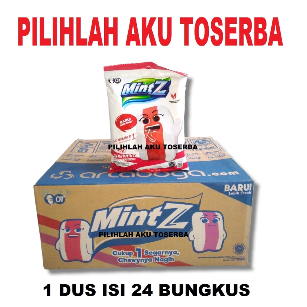 Mintz Permen Chewy CHERRYMINT - ( HARGA 1 DUS ISI 24 bungkus )