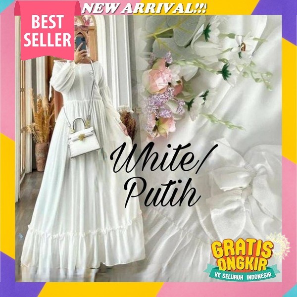 New - Ada Jumbo / Mutiara Maxi Dress Gaudy Maxy Gamis Ceruty Babydoll Dress Wanita Kondangan Muslima