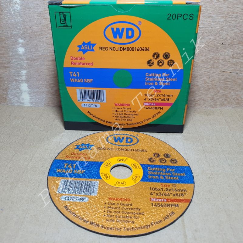 WD Batu Potong Besi WD 4" Mata Grinda Potong Besi WD 4"