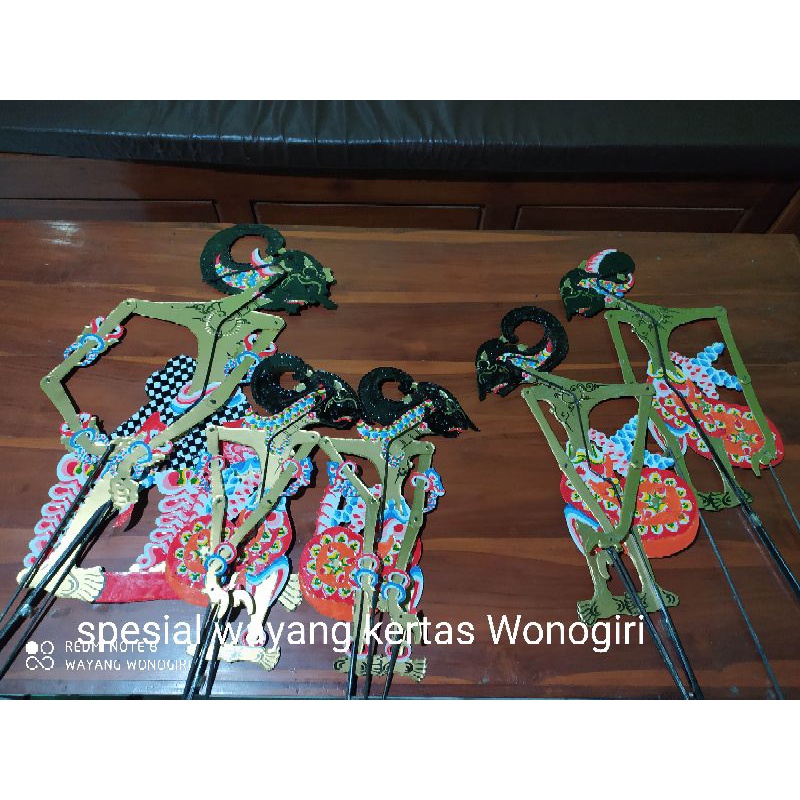 wayang kulit kertas Pandawa 5 ukuran standar pedalangan