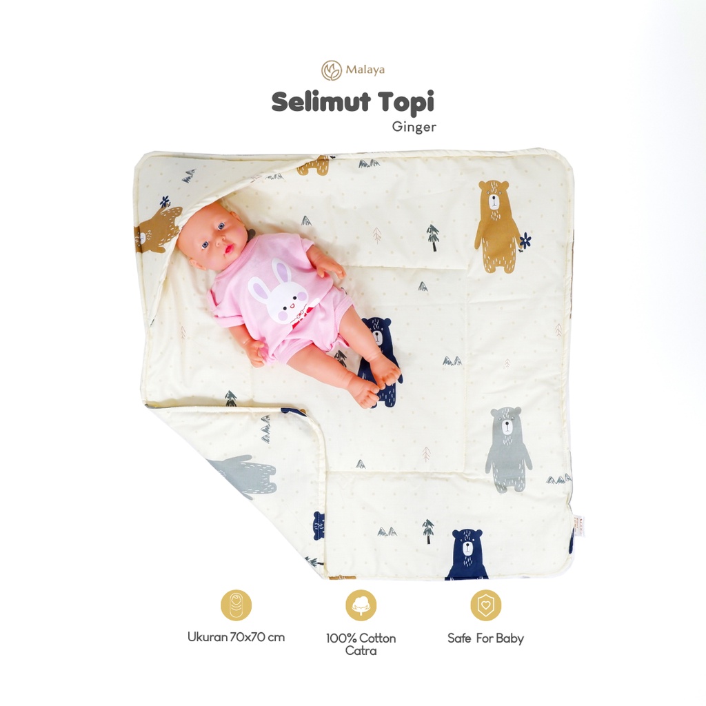 BABY BLANKET / SELIMUT TOPI BAYI / PERLENGKAPAN TIDUR BAYI / SELIMUT BAYI MALAYA BABY