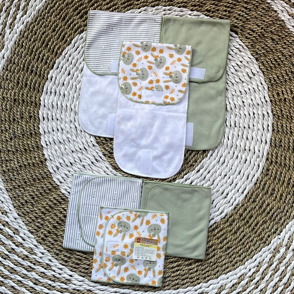 Gurita Rekat Bayi Arevy Babywear Isi 6 Pcs Seri Green Gurita Instant Praktis Perlengkapan Baby Newborn