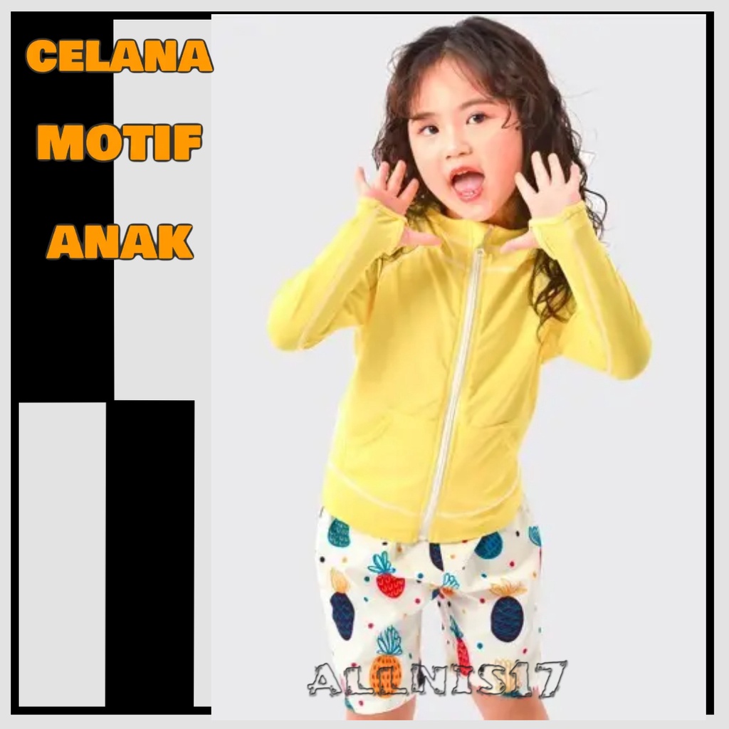 Celana Kolor Anak Anak Celana Santai Pendek FULL KATUN 100% JEPANG Celana Hawai Cewek Cowok