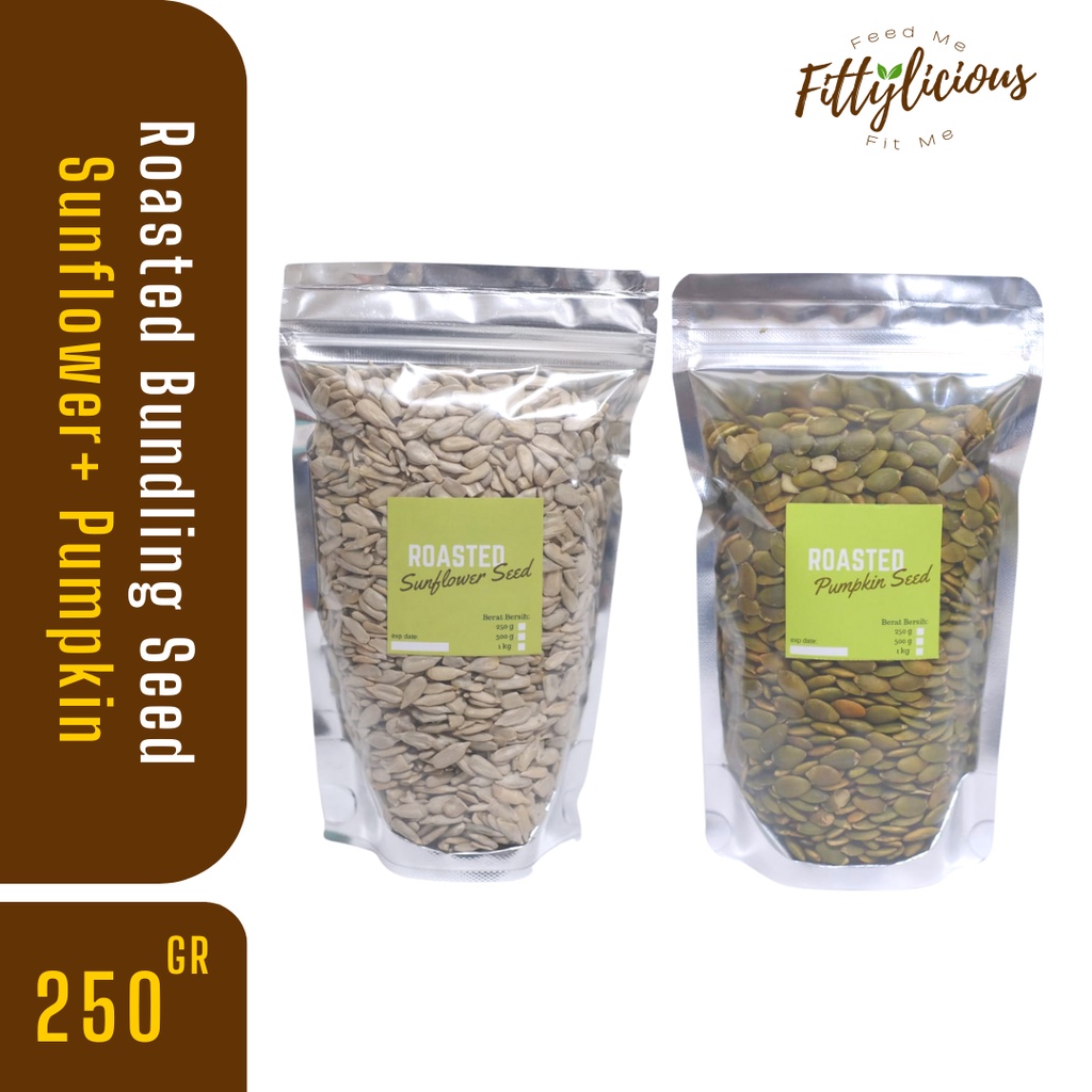 

Bundling Pumpkin Seed + Sunflower Seed 250gr / Paket Combo Biji Labu + Biji Kuaci Panggang 250gr