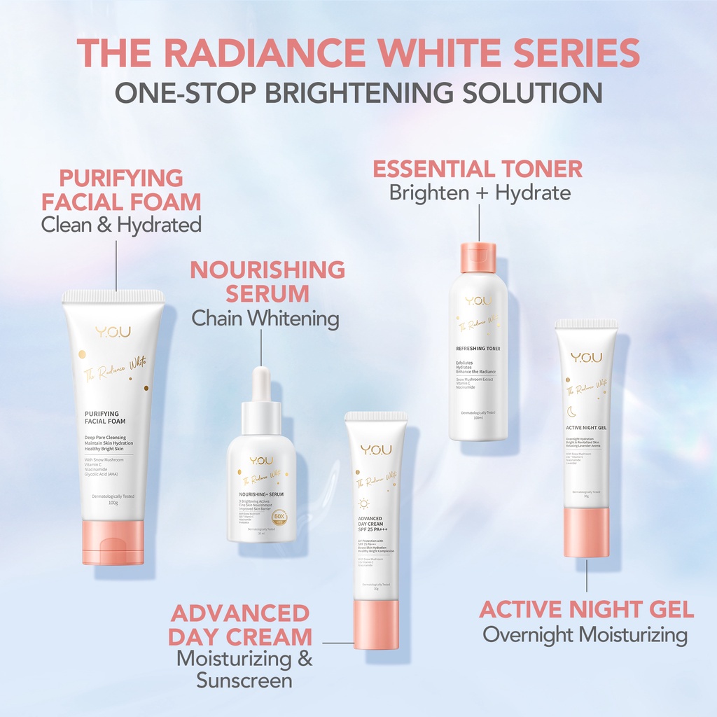 [BPOM][100%ORI&amp;READY]YOU Radiance White Purifying Facial Foam [Dengan Kandungan Glycolic Acid (AHA)