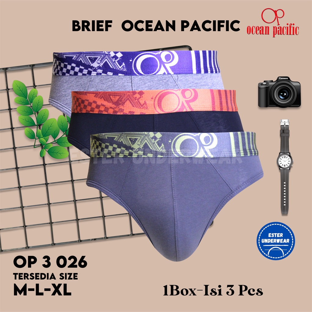 Ocean Pacific Celana Dalam Pria OP 026 Isi-3Pcs/Pack