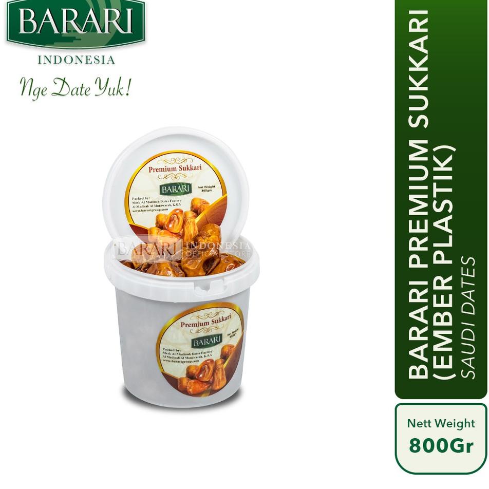 

✶ Kurma Barari Premium Sukkari 800Gr (Kemasan Ember Plastik) Saudi Arabia ✩