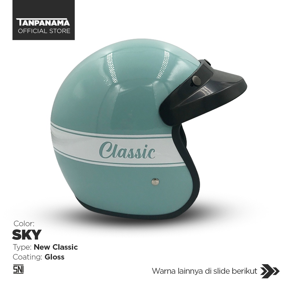 Tanpanama Helm - Helm Bogo New Classic Warna / Helm Retro Dewasa SNI