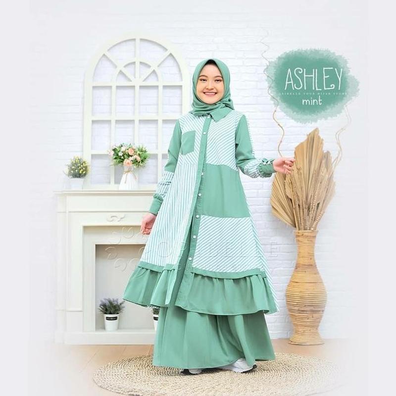 Cod - Amanda Dress Kids Gamis Anak Perempuan Tanggung Size L Xl Matt Ceruty Babydoll Polos Basic Pre
