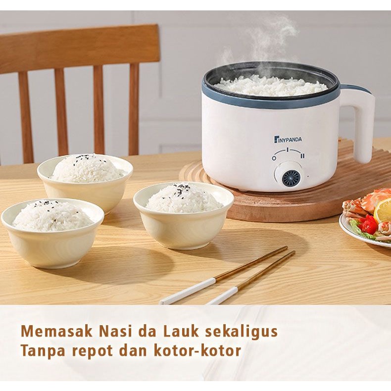 Halluna Panci Listrik Serbaguna Elektrik Cooker / Panci Steamer 600W 1.7L Anti Lengket Portable Fry Pan