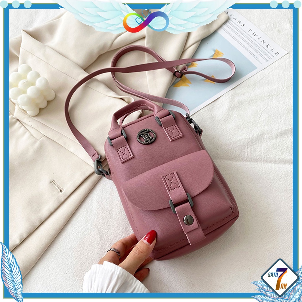 Satu7an T239 Tas Selempang Wanita Korea Fashion Style Kasual Tas Bahu Pocket Mini Handphone Tas Cewek Kulit PU Multifungsi