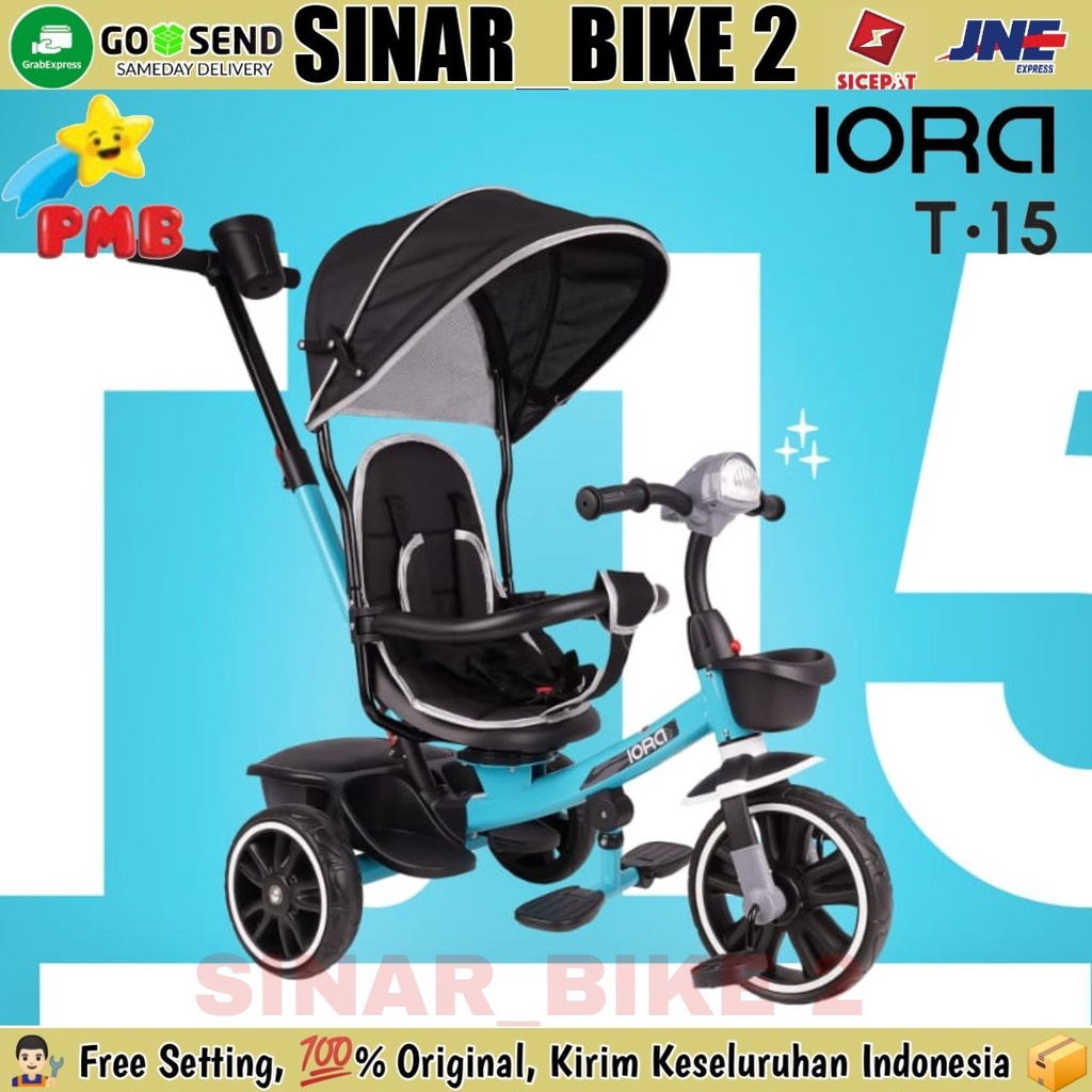 Sepeda Roda Tiga GENIO BC-04 BABY CARRIAGES &amp;T-15  Kursi Putar Tricycle Anak