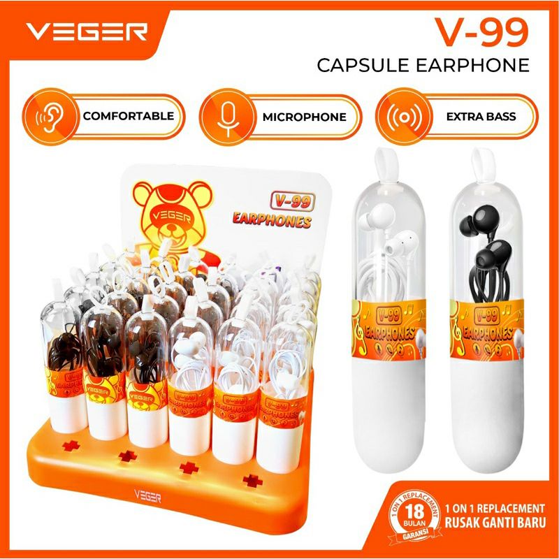 Headset/Handsfree Veger V-99 Extra Bass +Mic Original Veger