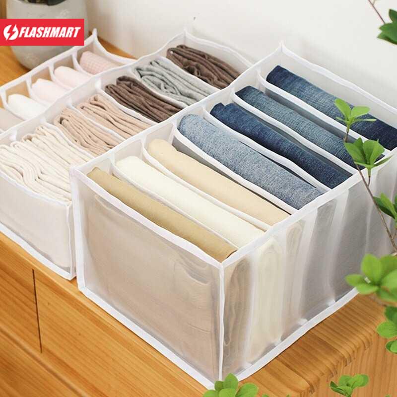 Flashmart Kotak Sekat Pembatas Pakaian Organizer Jeans Box 7 Grid - M1468