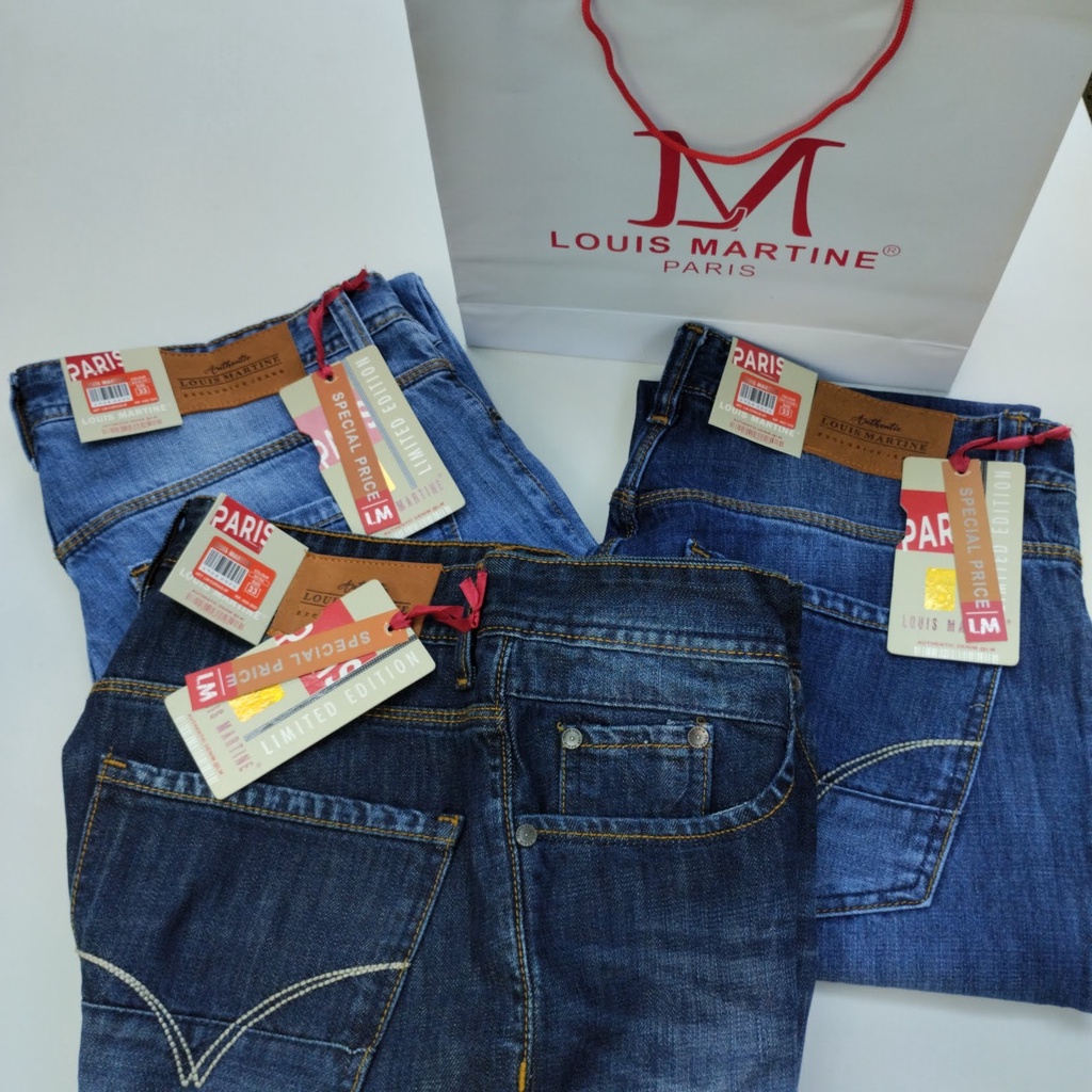 Celana Jeans Pria Louis Martine Original Reguler Fit Model Terbaru Size 28-38 Denim Jins Loiss Cowok