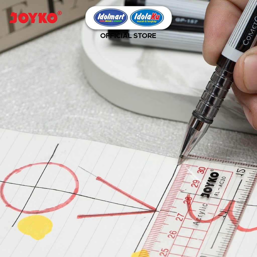 IDOLMART Joyko Ballpoint Gel Pen Comet Gel 0.5mm GP-157 Black/pcs Surabaya