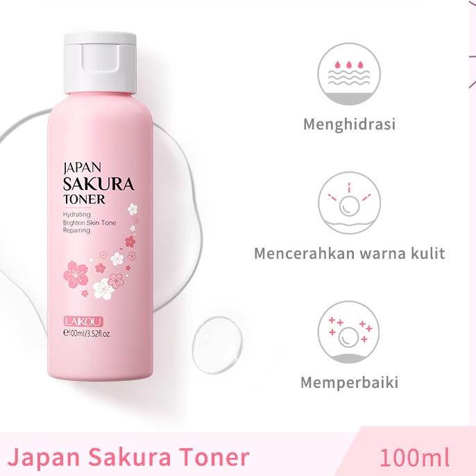 ➹ LAIKOU Japan Sakura Toner Cherry Blossom Serum Air Me Mengurangi Bintik-bintik Mengencangkan Kulit