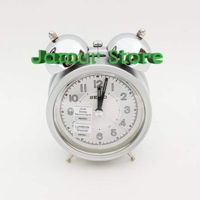 Terlaris Jam Beker Weker Seiko Lumibrite Quite Sweep Qhk035S/Seiko Weker Silver