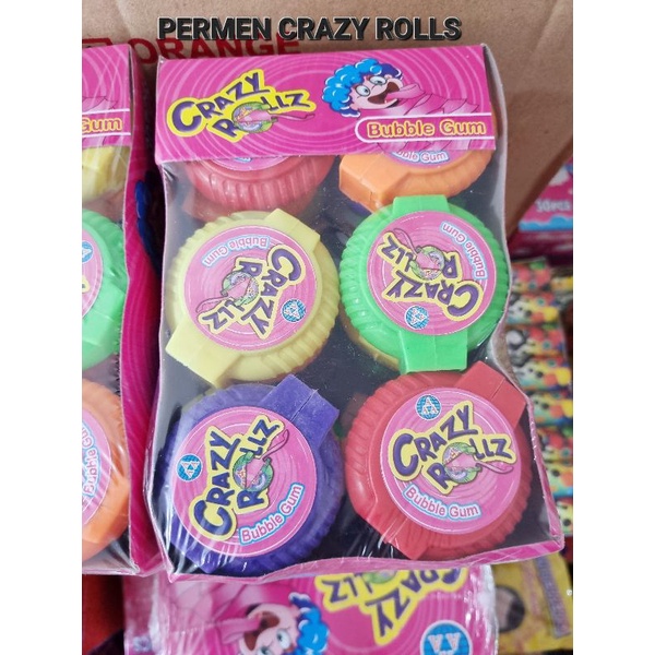 

permen karet crazy rolls bubble gum