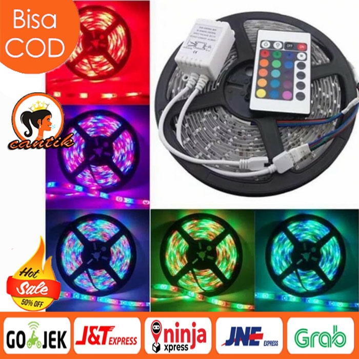 [TERLARIS] LAMPU LED STRIP RGB WARNA WARNI FREE REMOTE CONTROL SIAP PAKAI / LAMPU HIAS DEKORASI