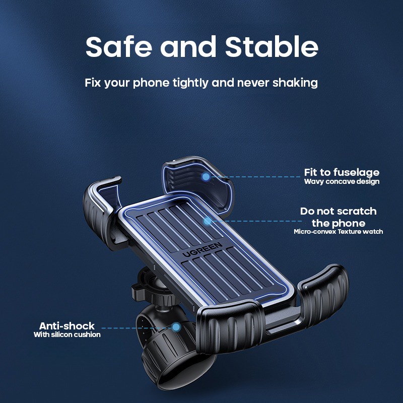 UGREEN Phone Holder Sepeda Dan Motor Max 6.9Inch ,Dudukan Hp Untuk Motor dan Sepeda